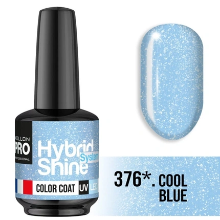 

Mol Hss 376 Cool Blue - полуперманентный гибридный лак для ногтей с блестящим эффектом Mollon Pro