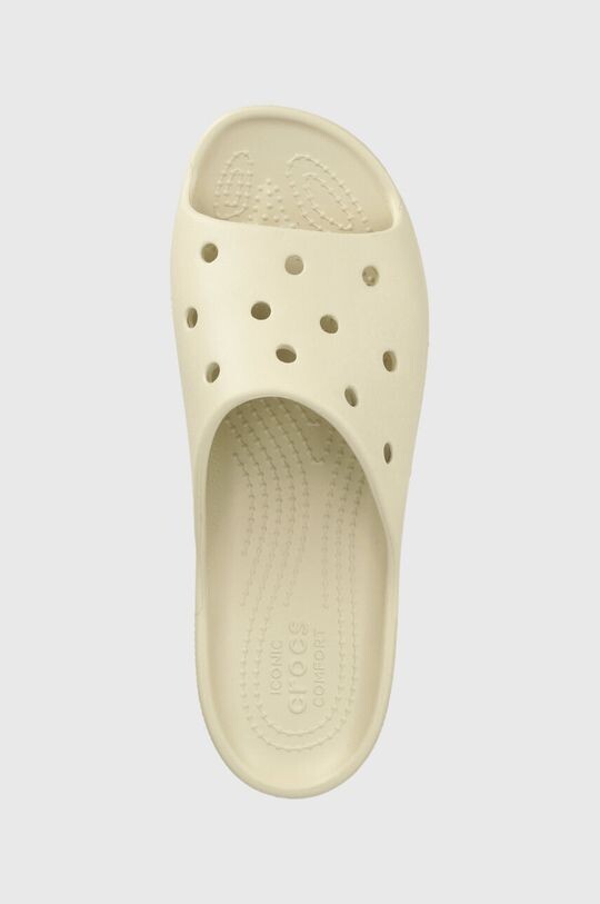 Классические шлепанцы на платформе Crocs, бежевый — фото 4