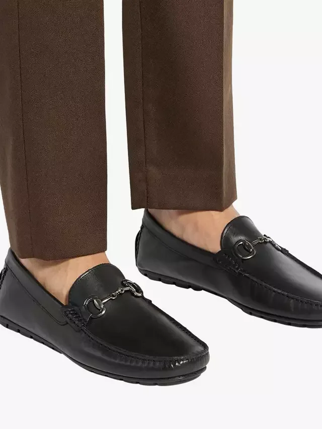 Мокасины-лоферы Brackon с кожаной отделкой в виде уздечки Dune London, Black — фото 2