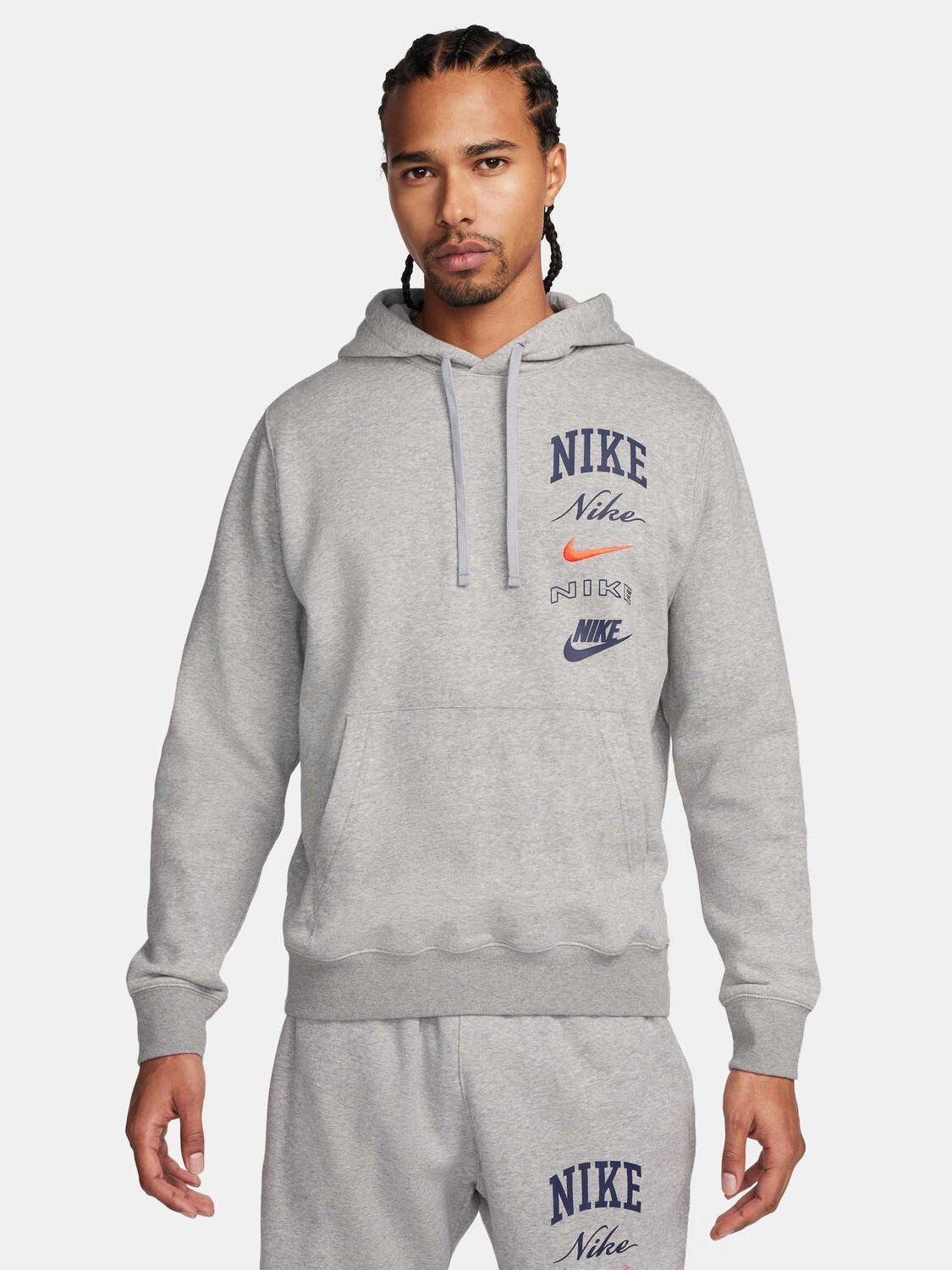

Толстовка Nike M NK CLUB BB PO HDY STACK GX, серый