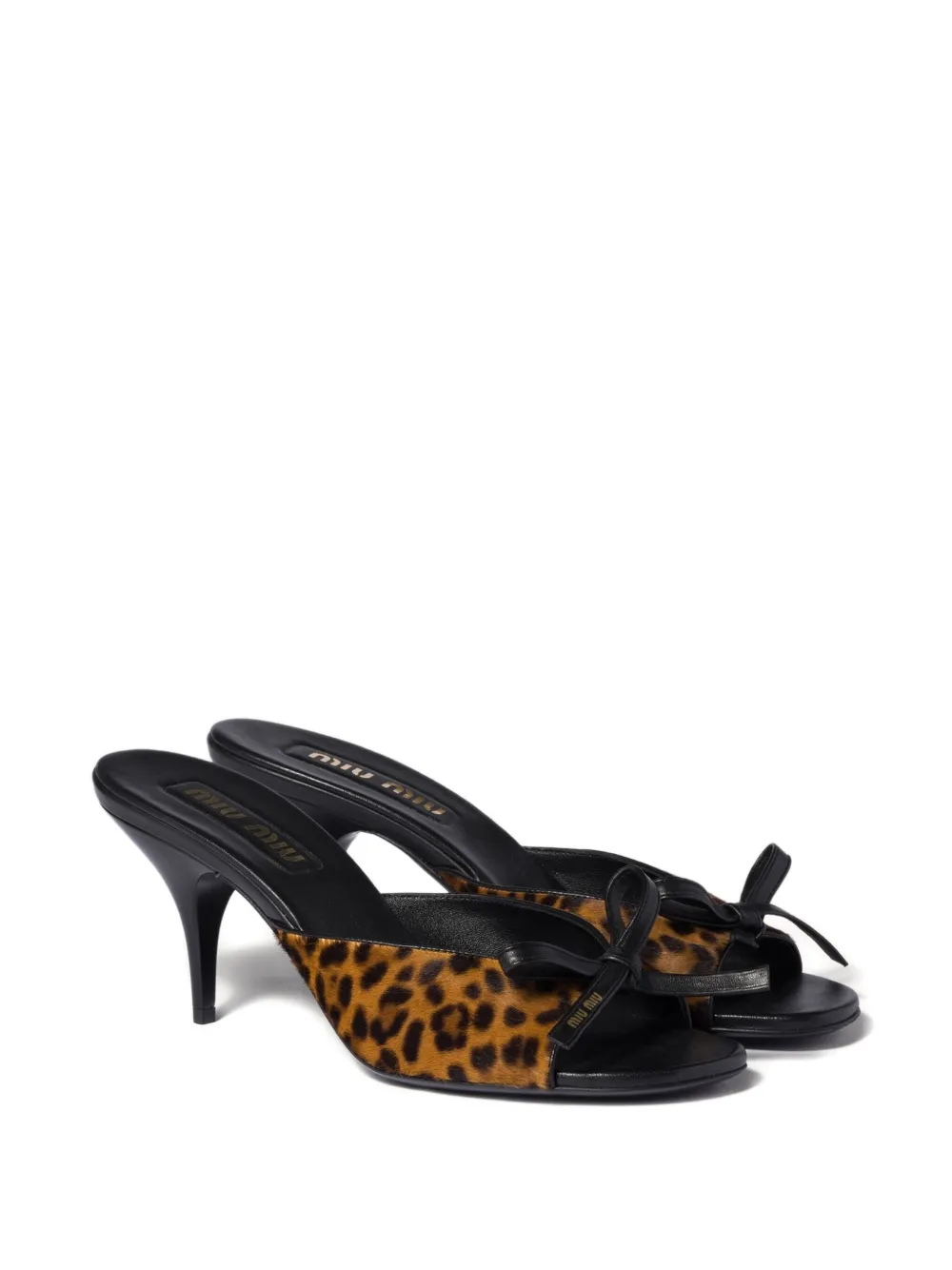 Босоножки с логотипом Miu Miu, коричневый
