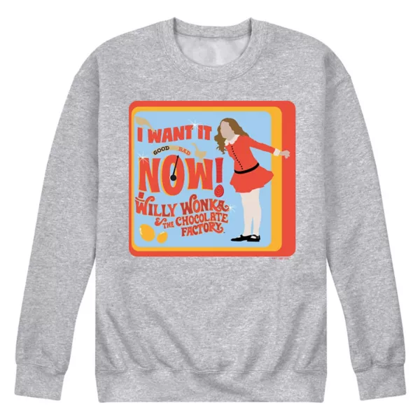 

Мужская флисовая толстовка Willy Wonka Veruca Salt Licensed Character, серый