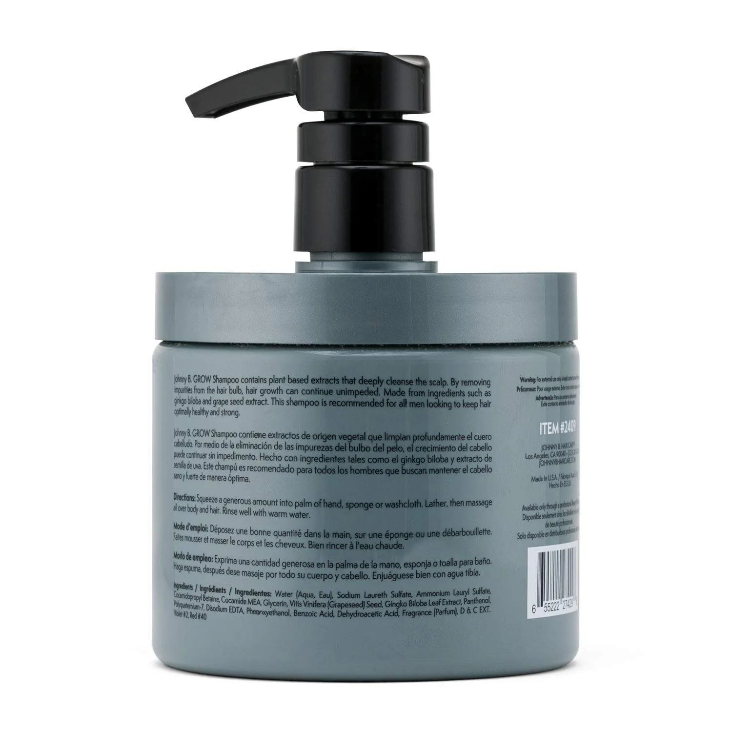 Шампунь для роста волос JOHNNY B. Professional Grow Hair Shampoo, унция. 473 мл (1 шт.) — фото 2