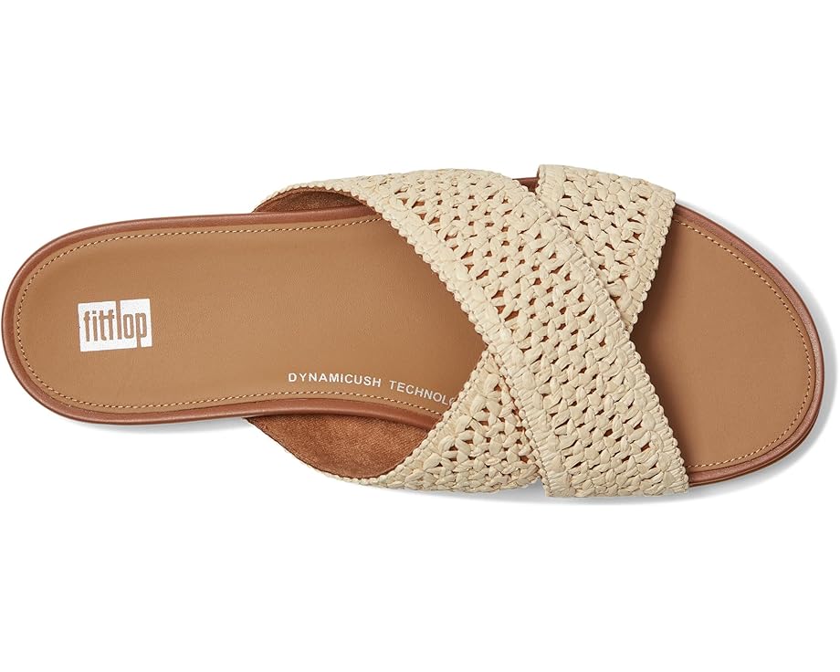 Сандалии FitFlop Gracie Woven Cross Slides, цвет Deep Tan/Ivory — фото 2