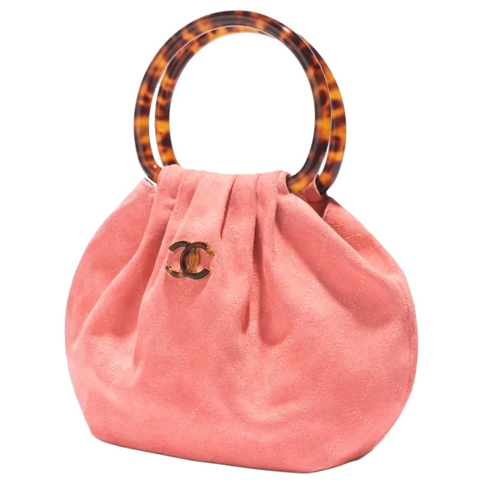 CHANEL Сумка женская маленькая из телячьей кожи с эффектом замши, pink — фото 3