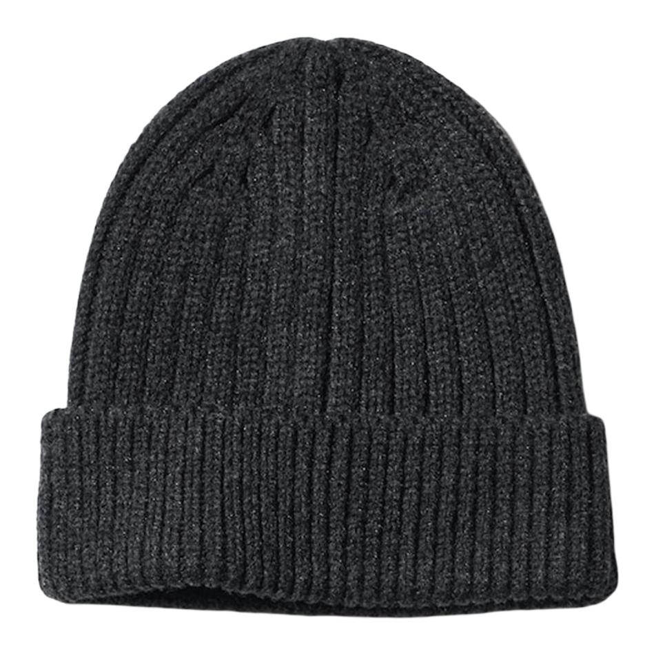 

UNIQLO Акриловая вязаная шапка унисекс черная, Dark Gray