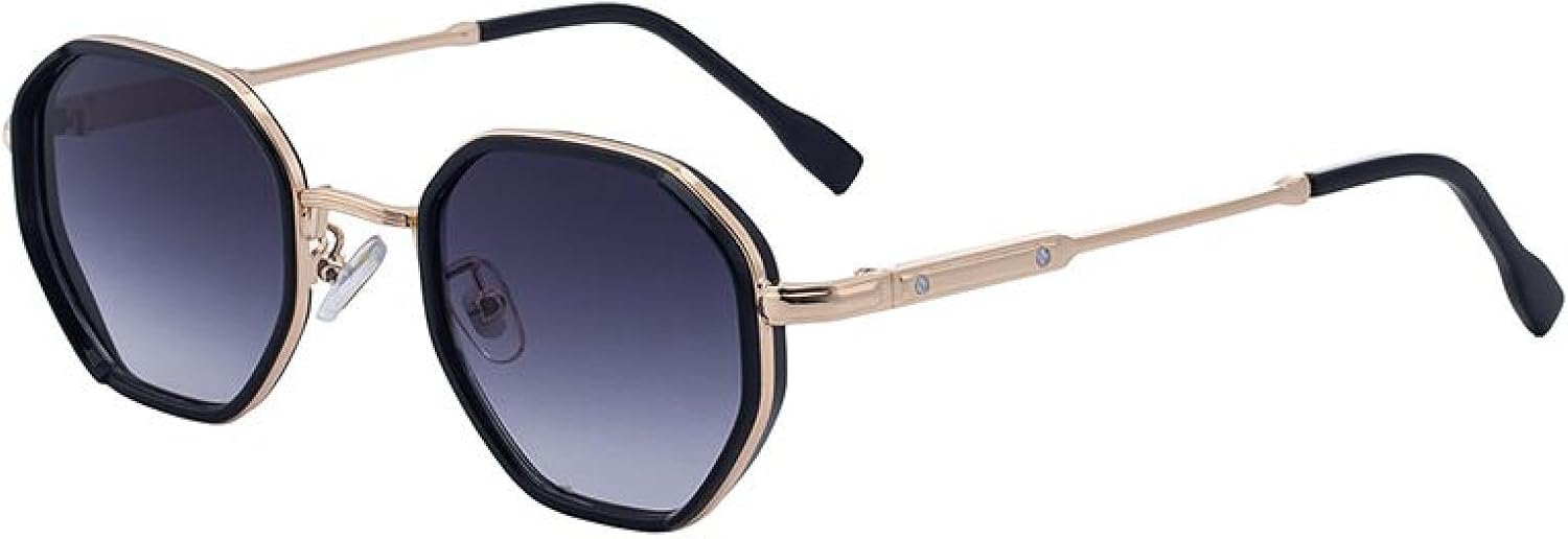 

Классические маленькие восьмиугольные солнцезащитные очки для женщин, роскошная винтажная металлическая оправа, многоугольные модные очки для вождения с защитой от УФ-излучения UV400 TVTBBVV, C2golddoublegray