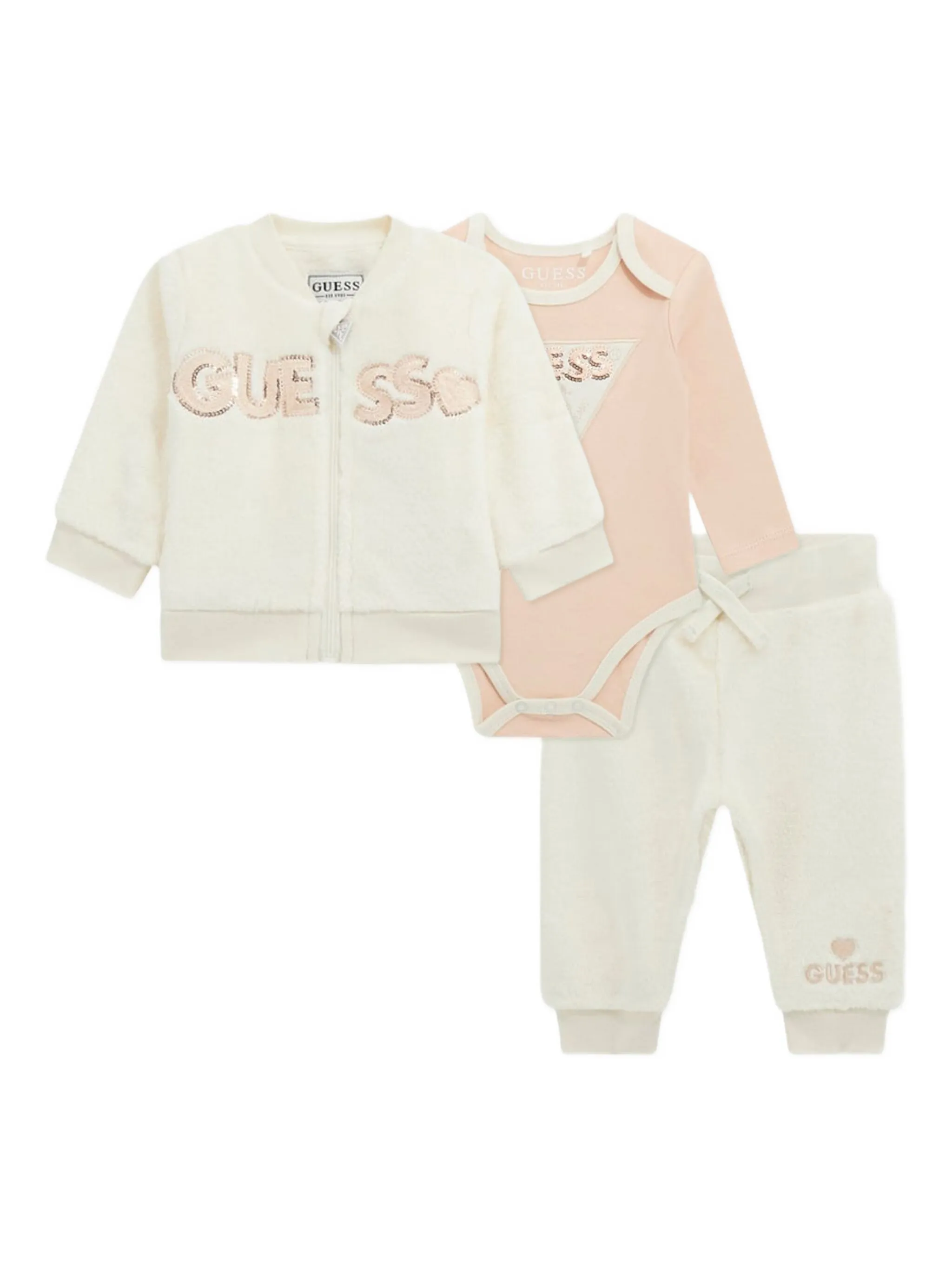 

Спортивный костюм с пайетками Guess Kids, бежевый