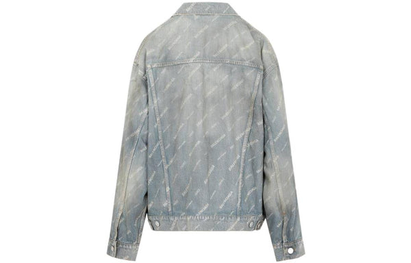 Куртка denim jacket large fit 'light japanese indigo' Balenciaga, индиго — фото 2
