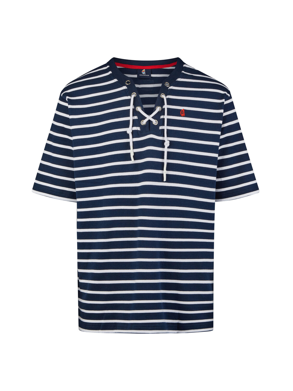 

Футболка Wind Sportswear Kurzarm mit Kordelausschnitt, цвет navy-weiß