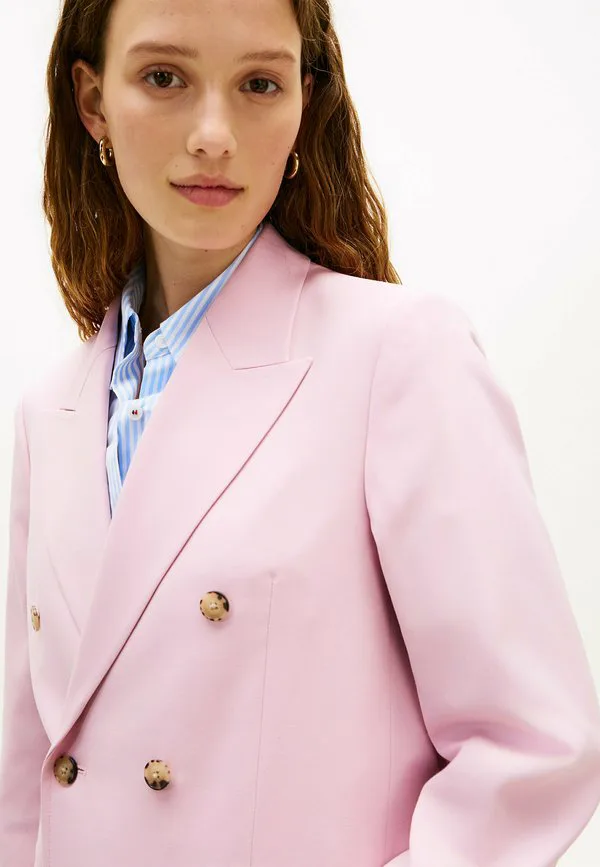 Классический двубортный пиджак из шерстяной смеси свободного кроя. Tommy Hilfiger, Bonita Pink — фото 4