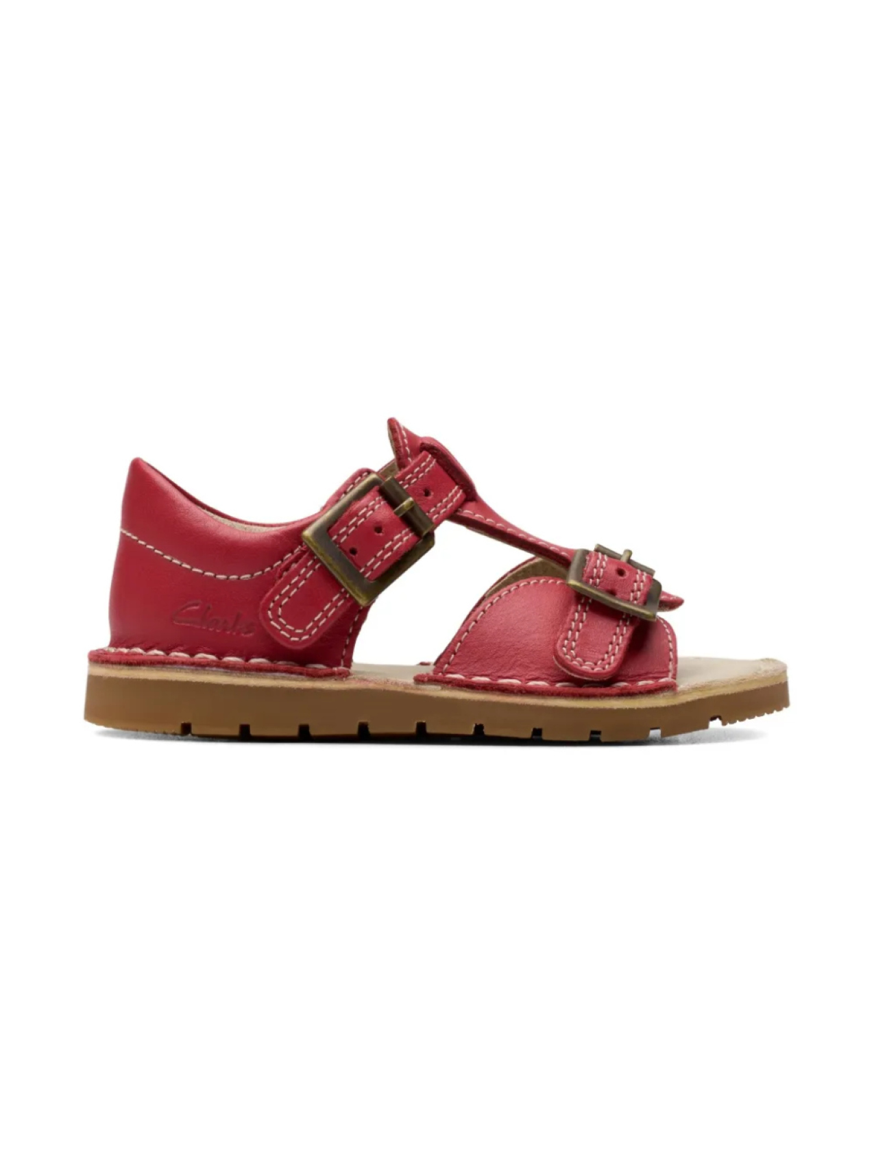 

Clarks Kids сандалии с пряжками, красный