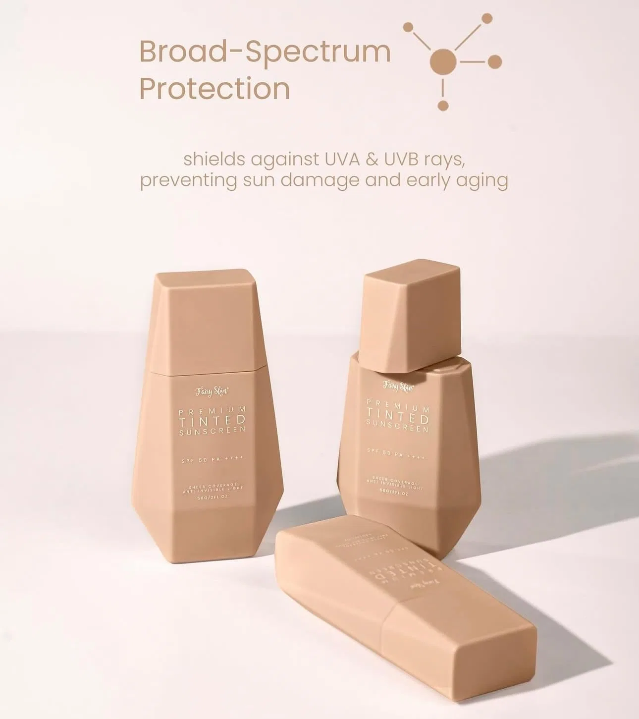 Тонированный солнцезащитный крем для лица SPF 50 PA+++, Fairy Skin, 50 г Generic — фото 2