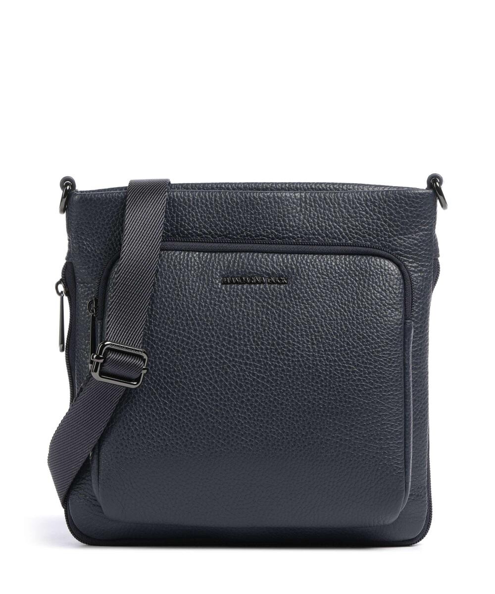 

Сумка на плечо из мягкой кожи из зернистой телячьей кожи. Mandarina Duck, синий
