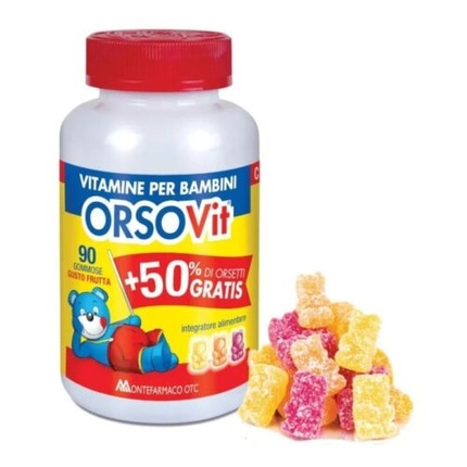 

MONTEFARMACO OrsoVit Детская пищевая добавка 90 жевательных конфет