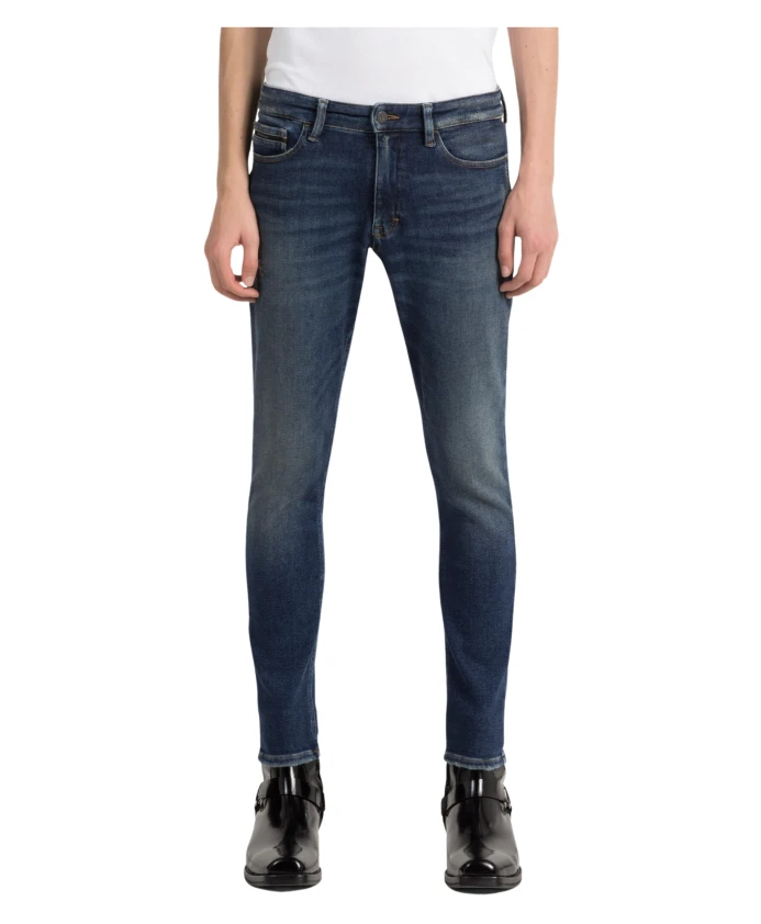 

Синие узкие джинсы с пятью карманами Calvin Klein, синий