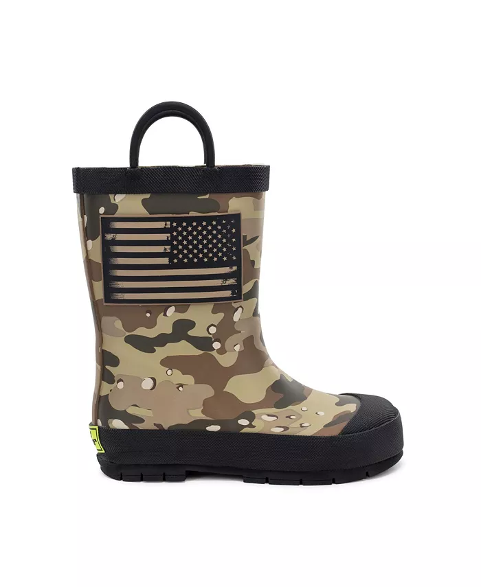 

Детские резиновые сапоги Big Boys Frontier Flag Camo с камуфляжным принтом Western Chief, коричневый/бежевый