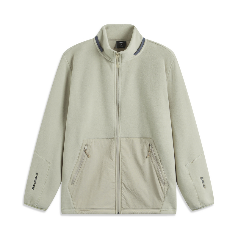 

Стоячий воротник молния кардиган флис утепленный свитшот unisex rock LINING, желто-зеленый серый