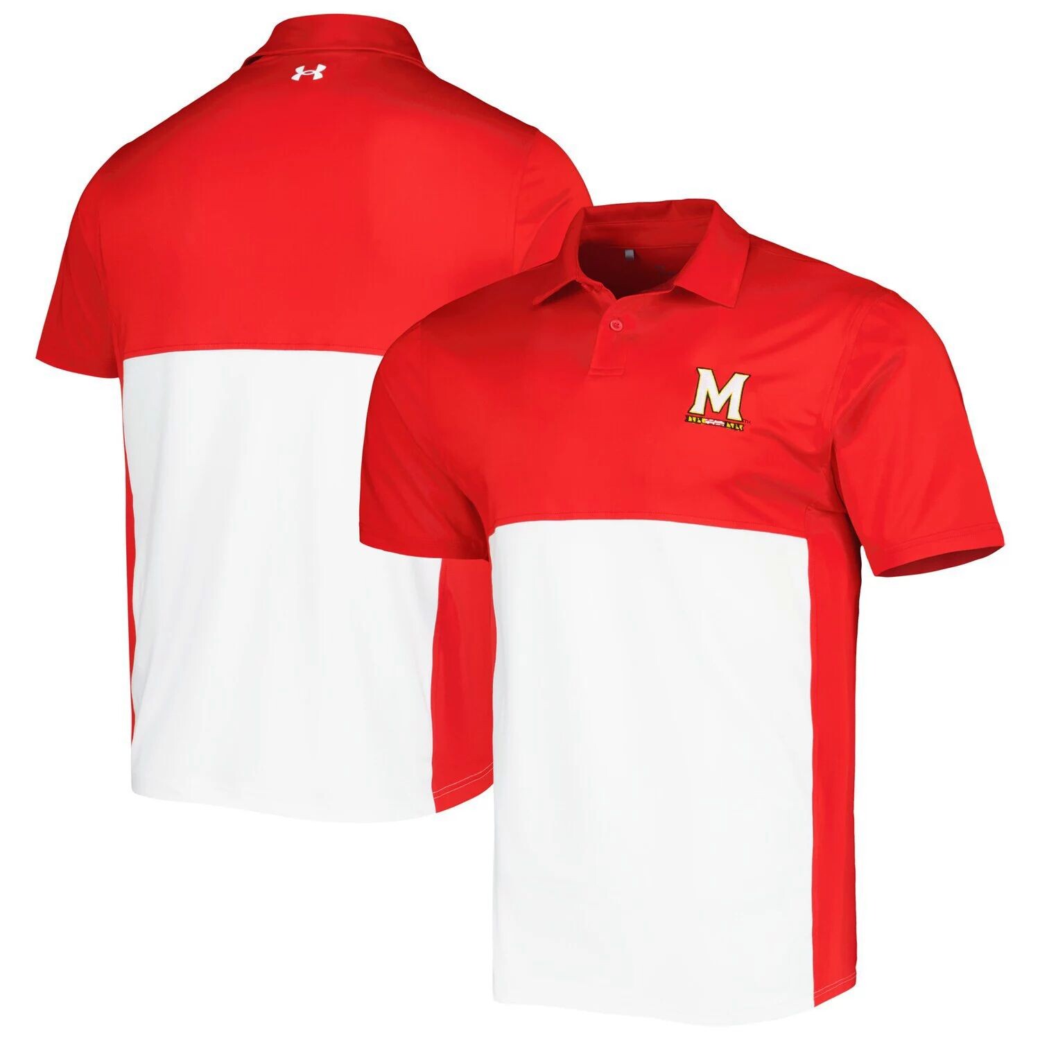 

Мужская красная/белая рубашка-поло Maryland Terrapins Green Blocked Performance Polo Under Armour, Красный, Мужская красная/белая рубашка-поло Maryland Terrapins Green Blocked Performance Polo Under Armour