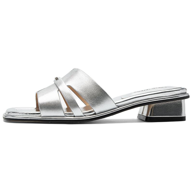 NINE WEST Серебряные слайдеры для женщин, цвет Silver
