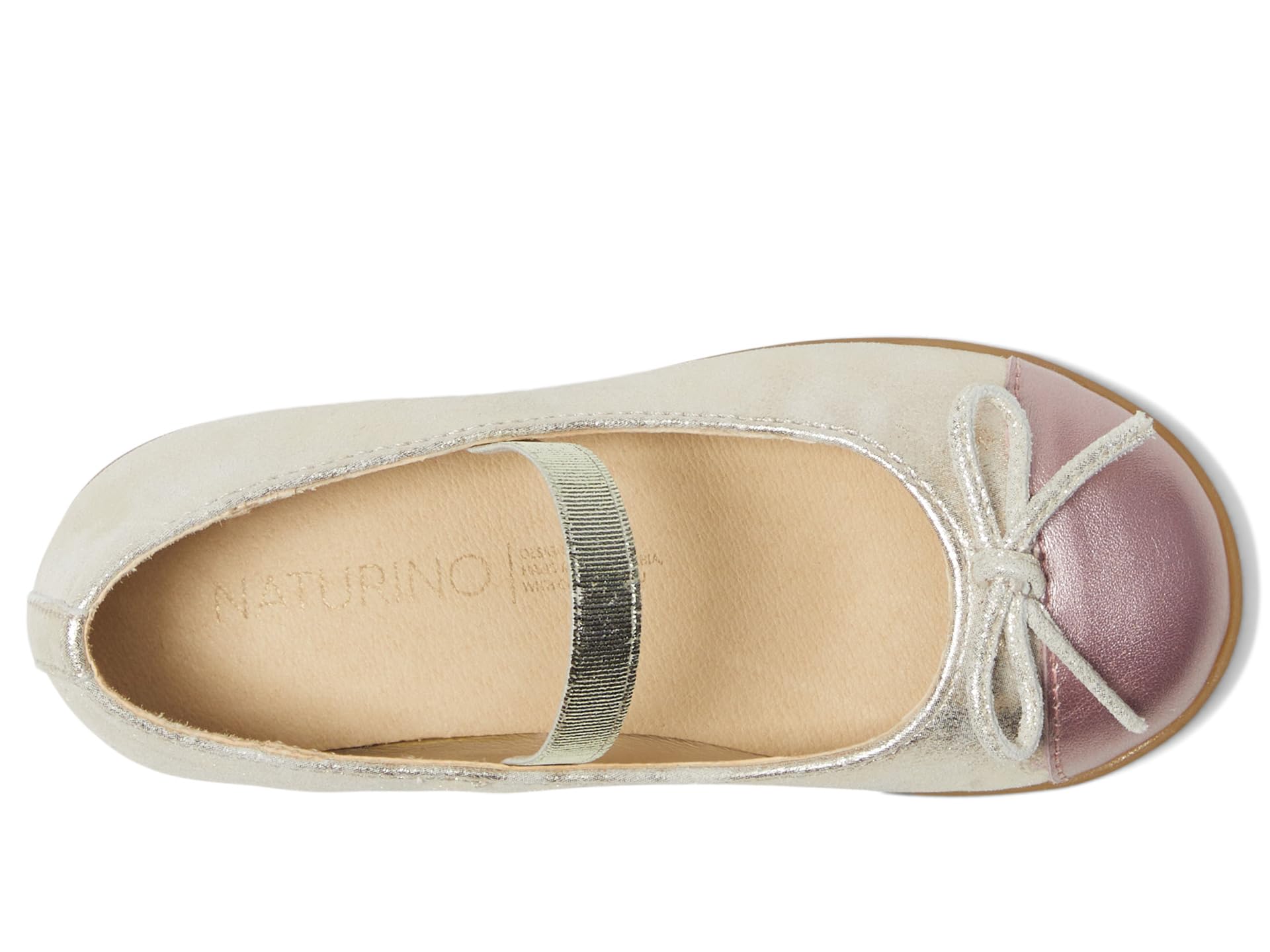 Туфли Naturino Croise Tip, цвет Platinum/Pink — фото 2