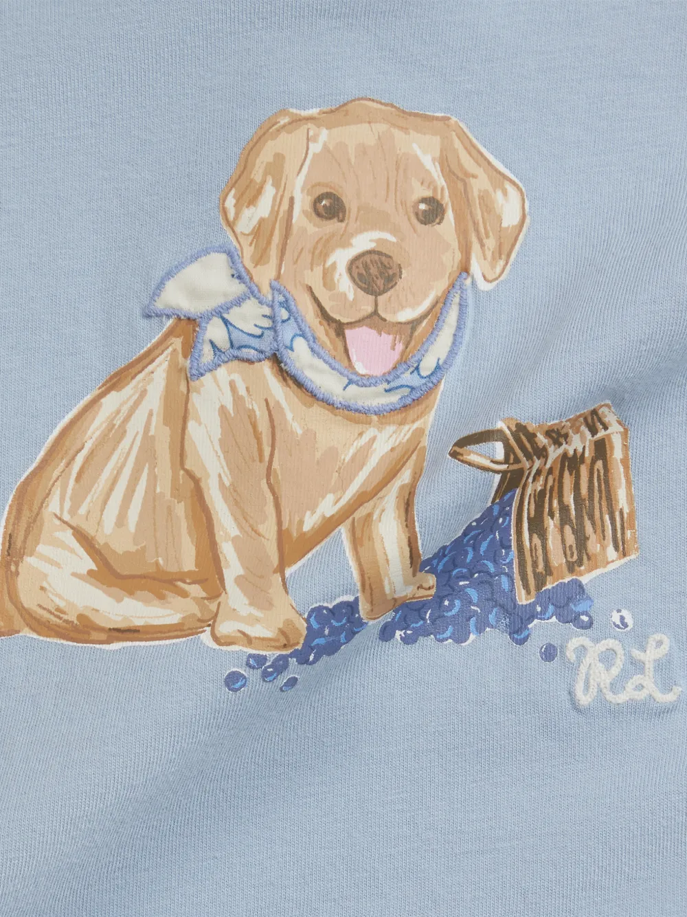 Комплект из топа и шортов в клетку гингем Polo Ralph Lauren Kids, синий — фото 3