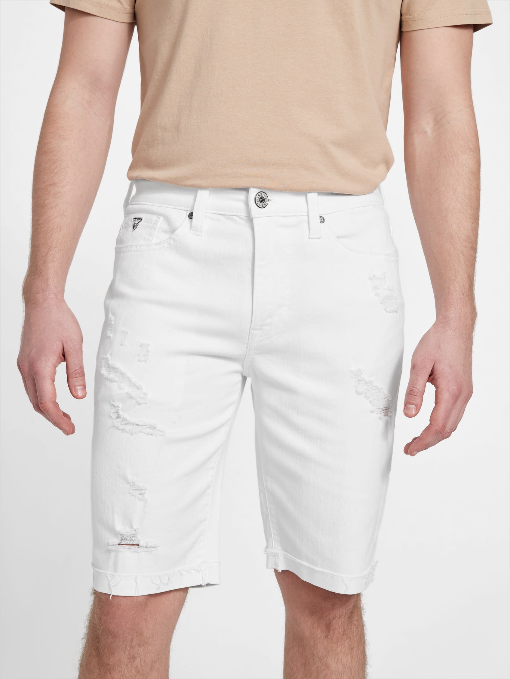 

Шорты Эбби Деним Guess Factory, цвет white destroy wash