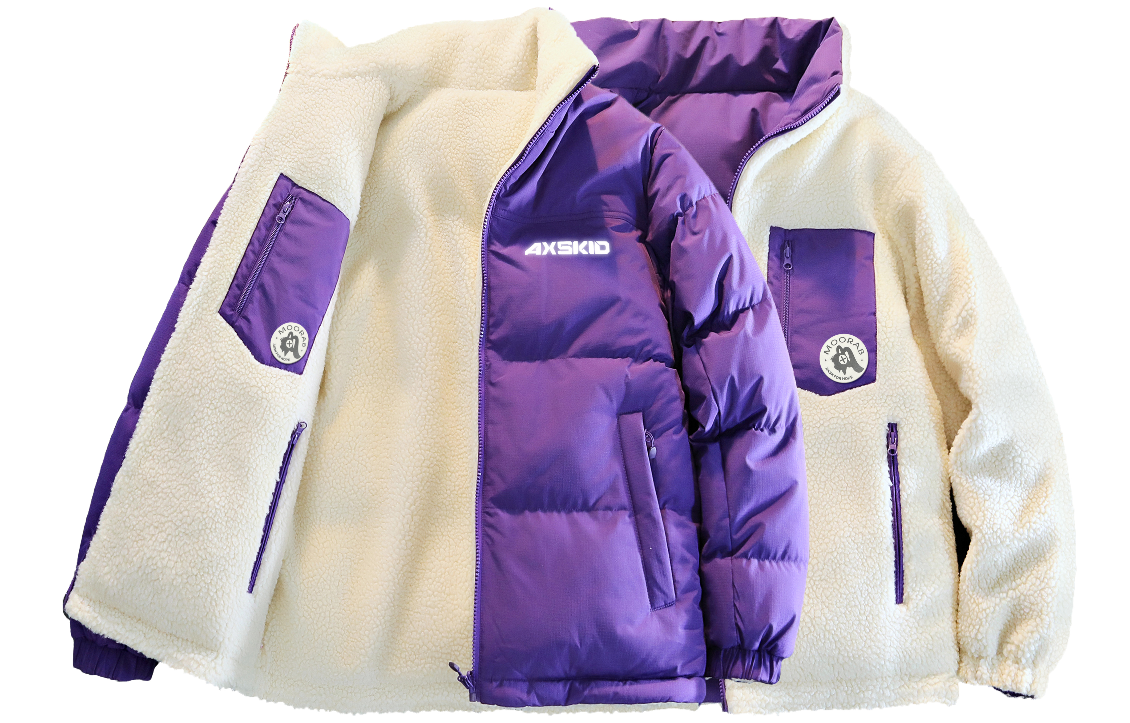 

X MOORAB Collaboration Пуховик унисекс A.X.S.K, Flare Night Purple