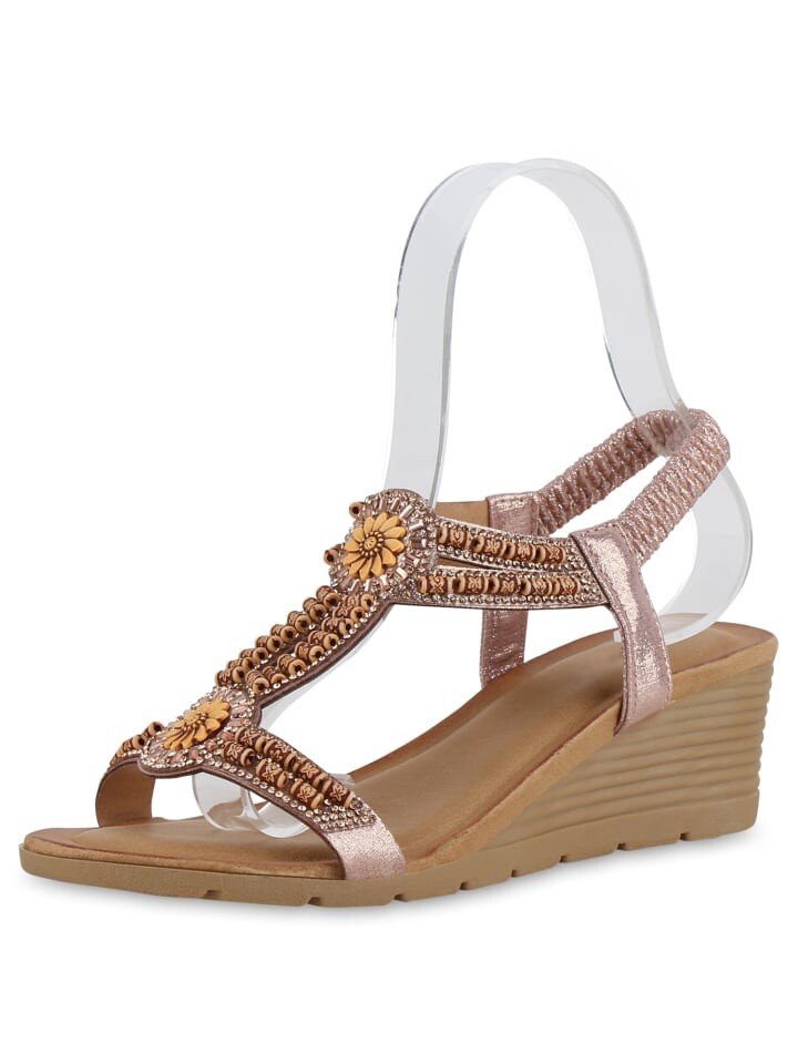 

Сандалии на плоской подошве VAN HILL Keilsandaletten Angela, цвет rose gold