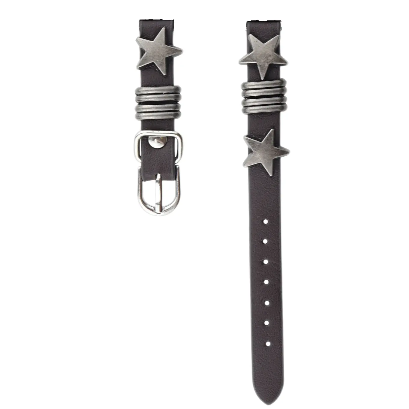 

CHENSONG Часы Strap Xiaomi Compatibility Leather, Stars Vintage Single Wrap Belt-Dark Brown