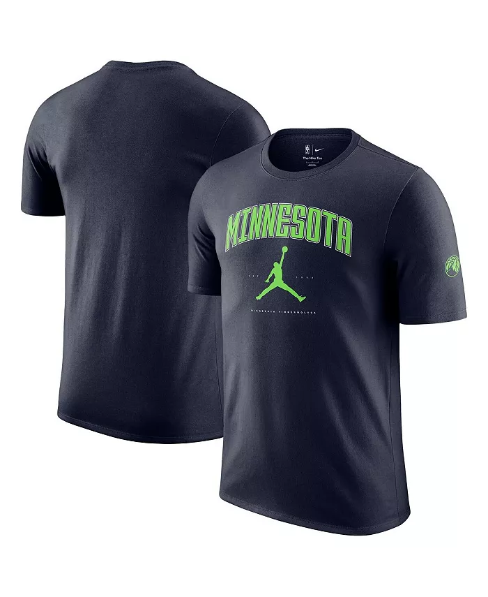 

Мужская и женская футболка Minnesota Timberwolves Essential Cities в темно-синем цвете Jordan