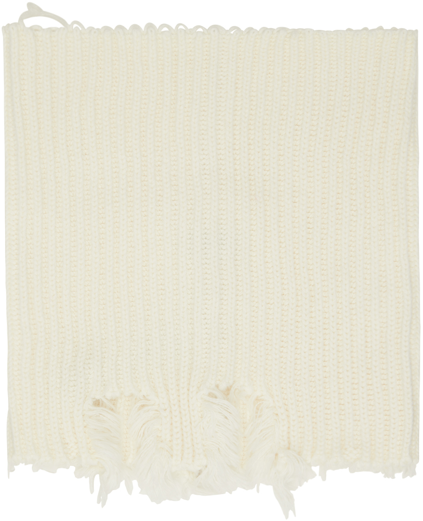 

Ребристый шарф цвета «Off-White» MM6 Maison Margiela