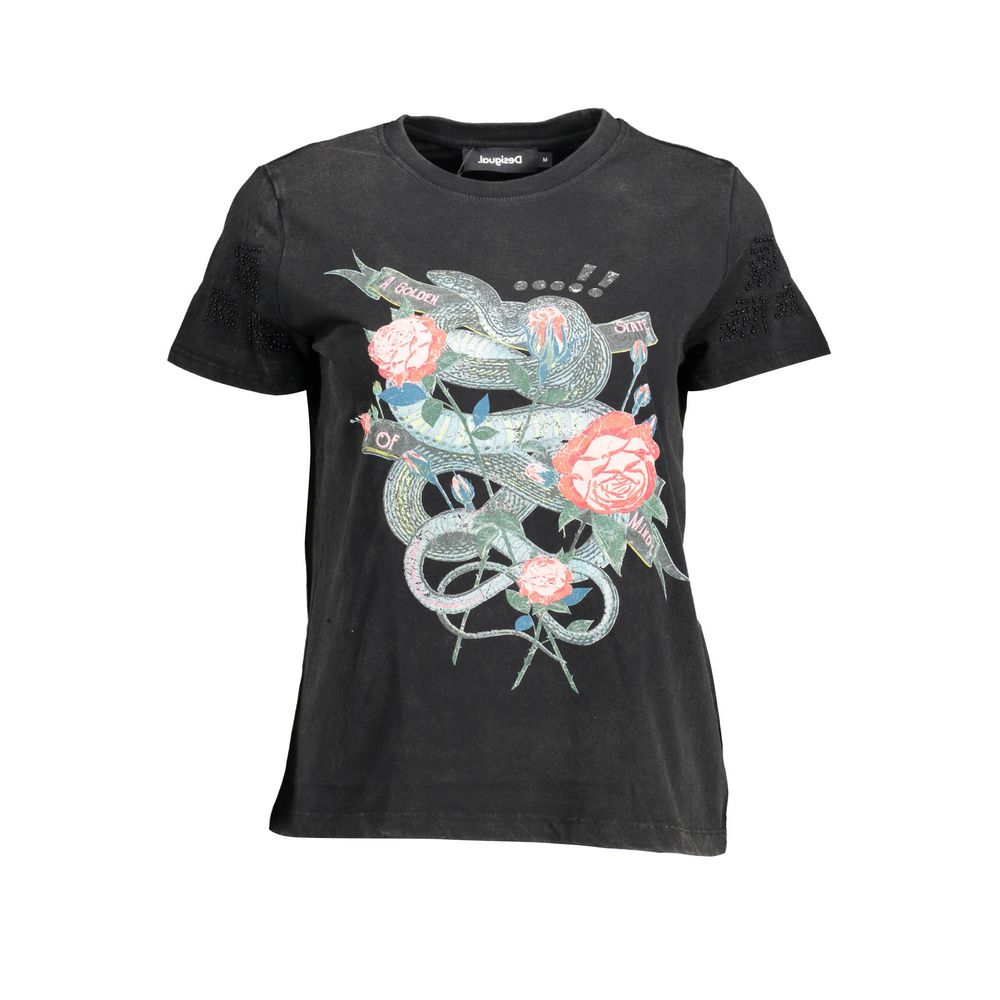 

Черный хлопковый женский топ Desigual