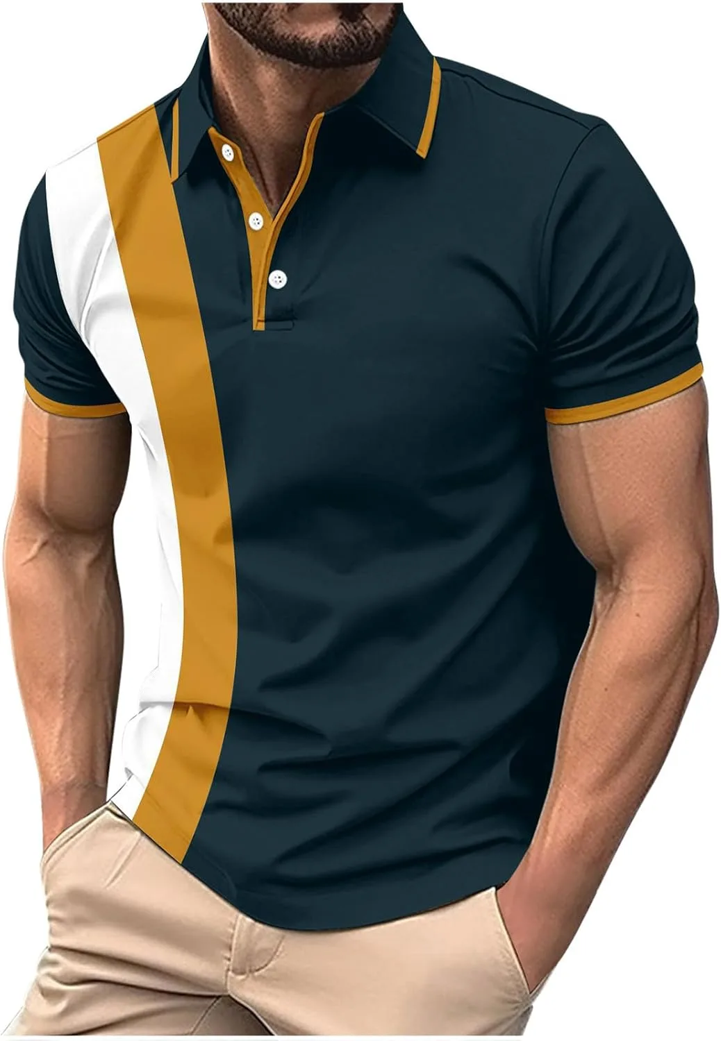 

Мужская футболка поло с воротником и коротким рукавом