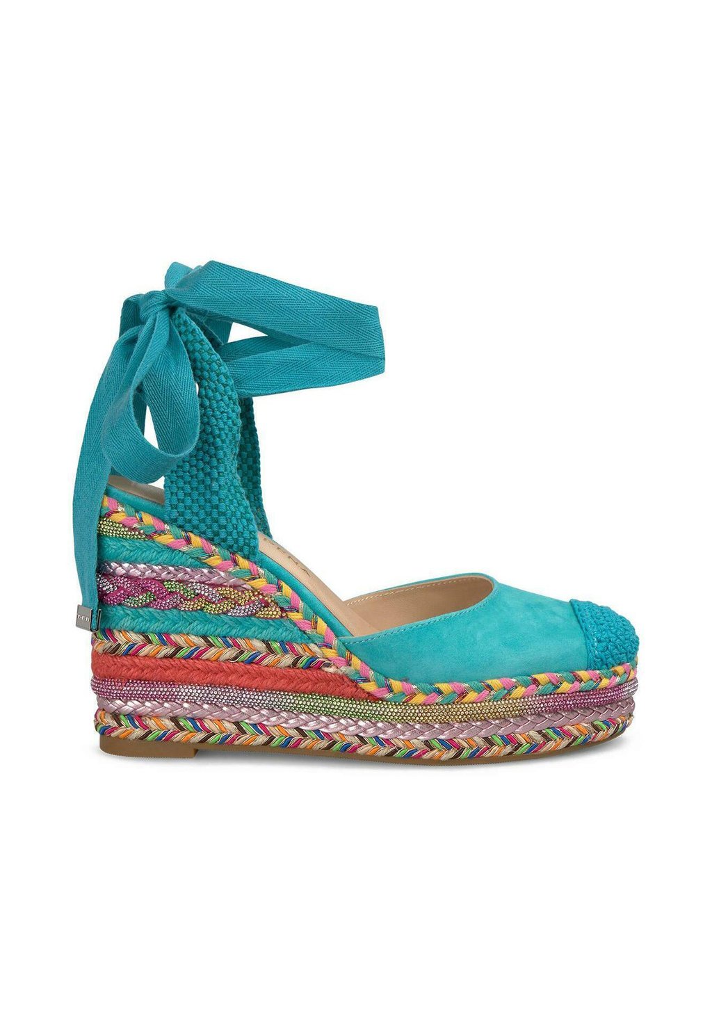 Босоножки на платформе DE CON PUNTERA REDONDEADA Y CIERRE CORDONES - Platform heels Alma en Pena, бирюзовый — фото 2
