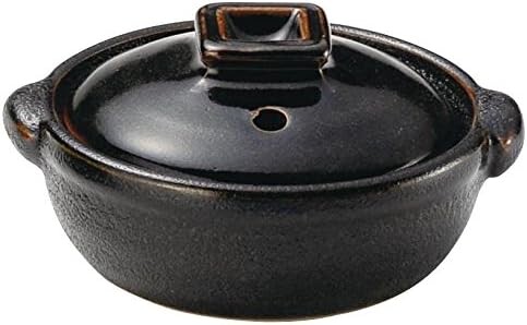 

Banko Ware 15658 Маленькая кастрюля, мини-горшок, деликатес, диаметр ок. 3,5 дюйма (9 см), № 3, Тенмоку, открытый огонь, столовая посуда, керамика, сейф для микроволновой печи, сделано в Японии Santo, Black