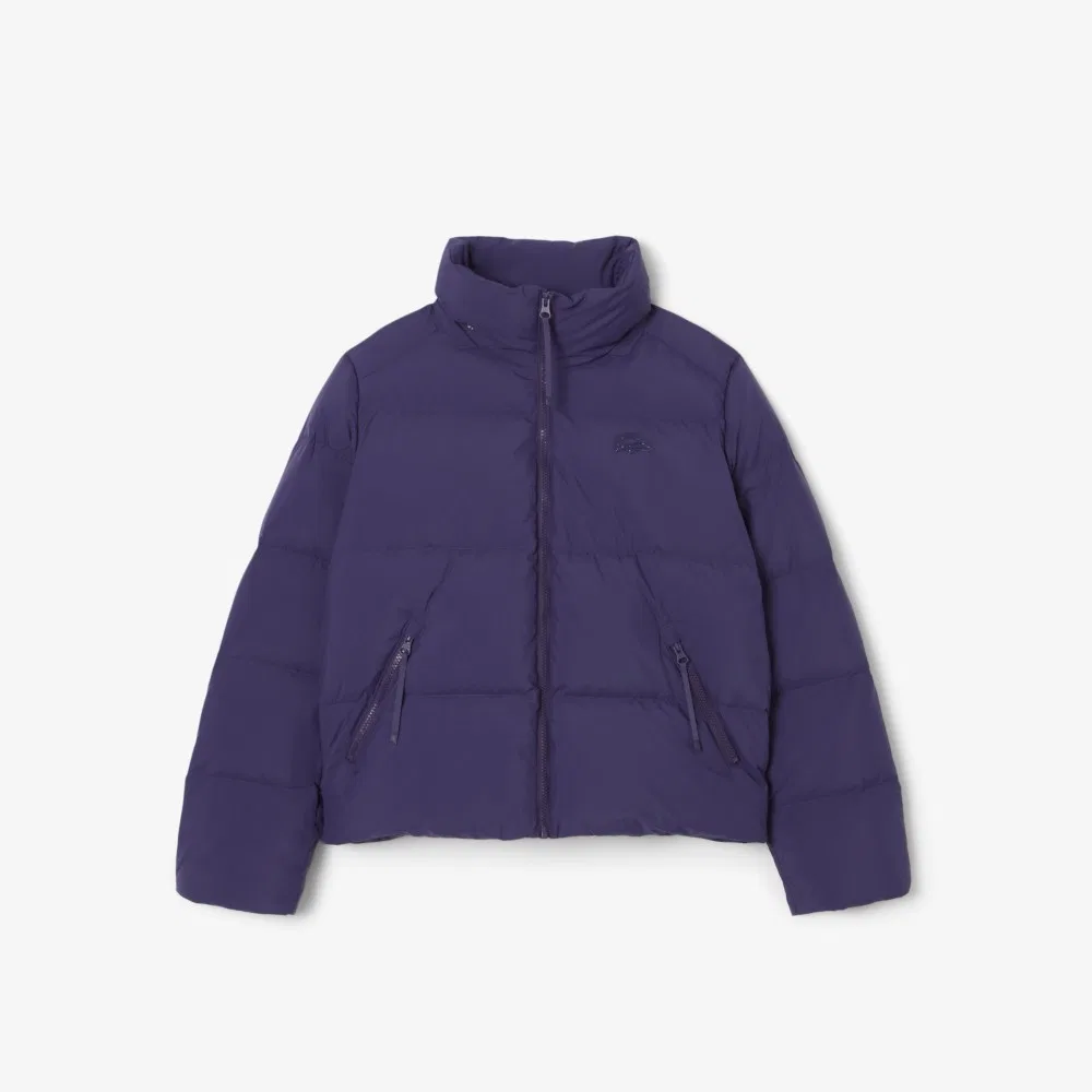 Куртка Lacoste пуховая короткая с капюшоном, фиолетовая — фото 2