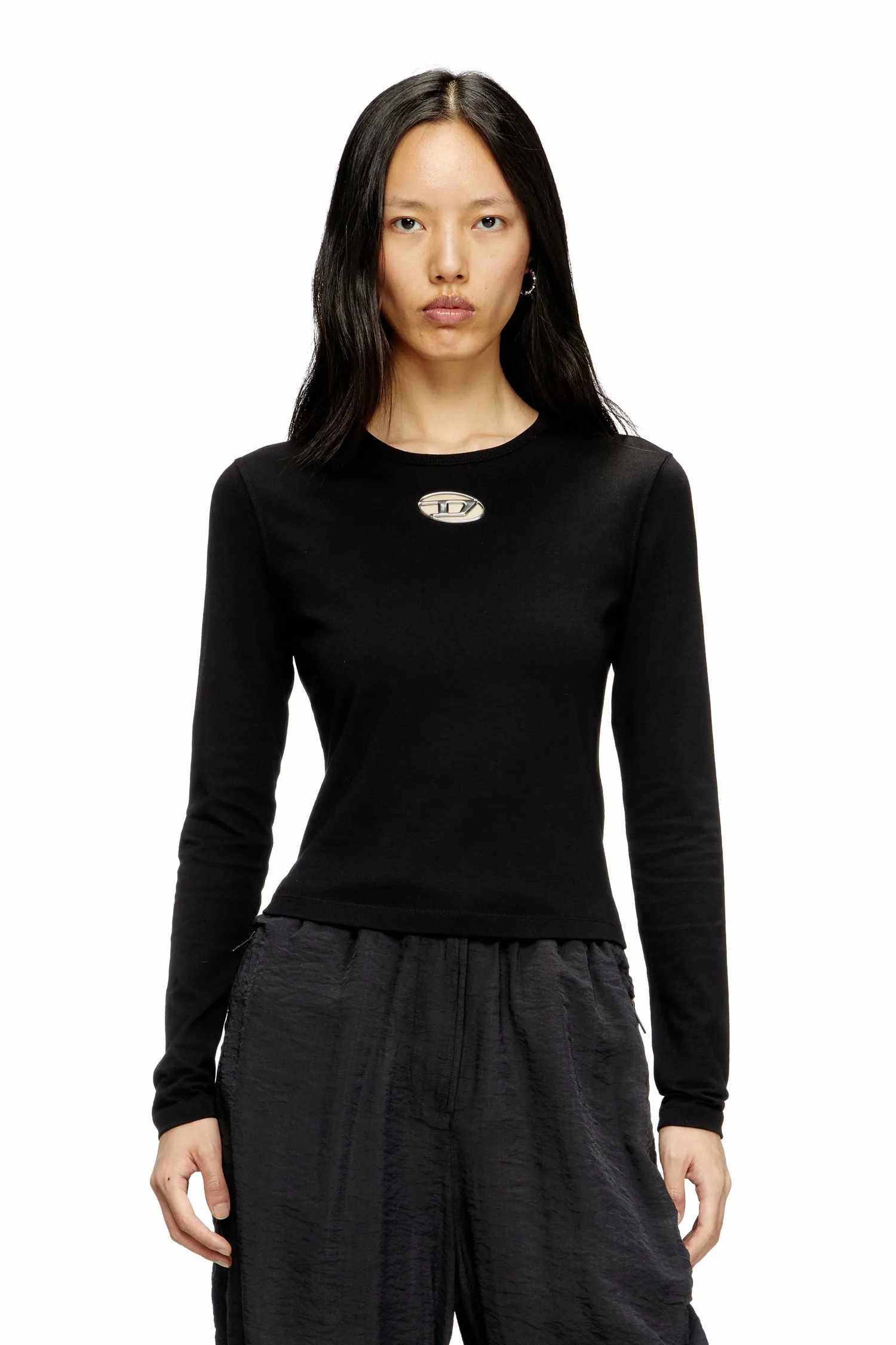 Женская футболка с длинным рукавом T-UNCUTIE-LONG-LS-OD Diesel, black