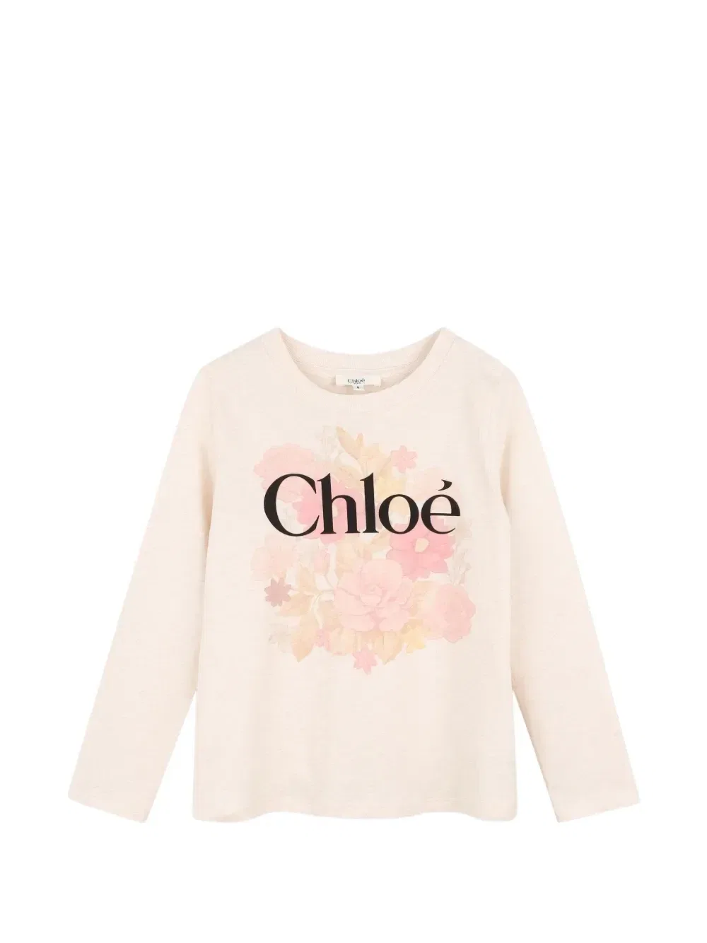 Футболка с длинным рукавом и цветочным принтом Chloé Kids, розовый