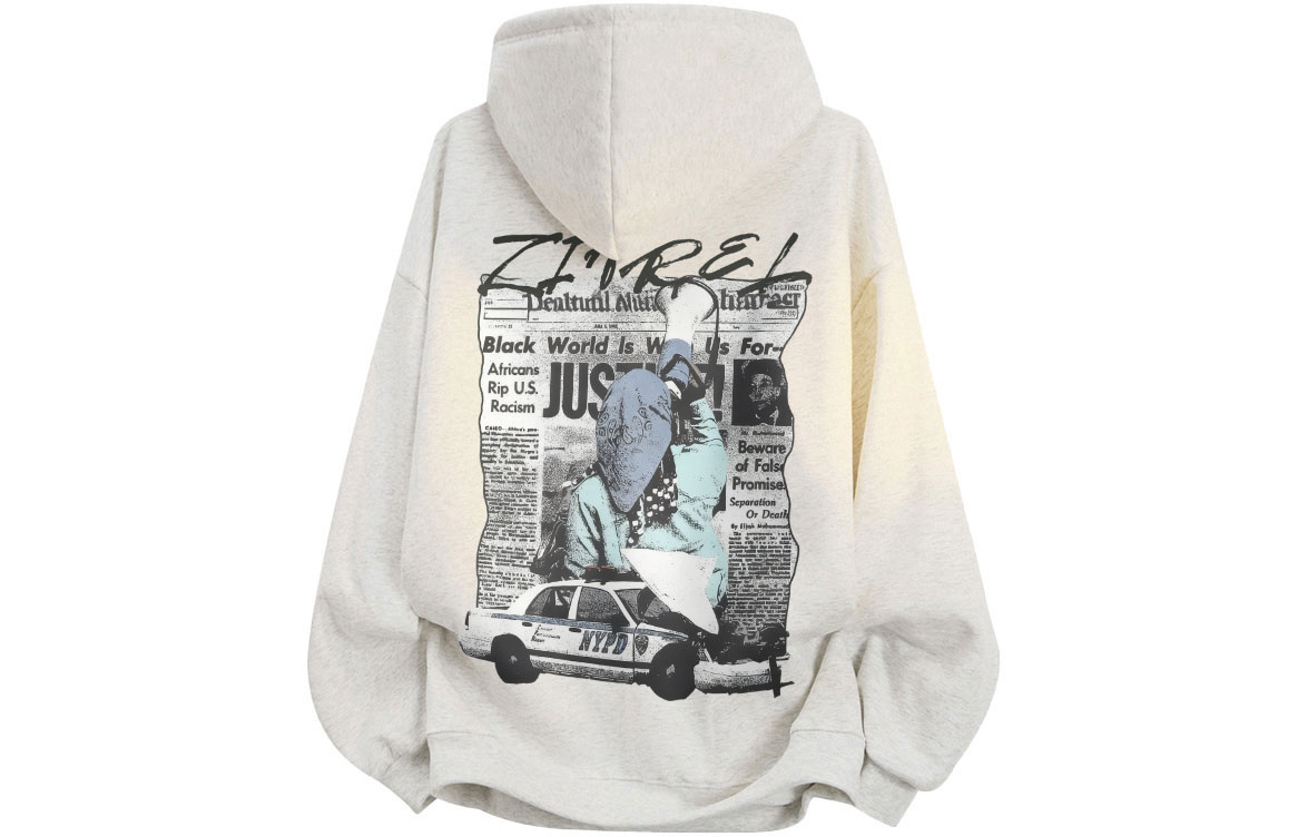 

Толстовка Unisex Hooded Moderate Heavyweight ZIAREL, белый heather серый