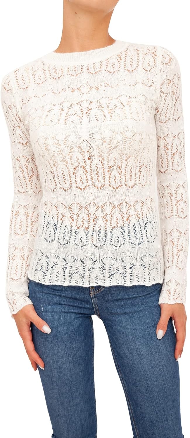 

GUESS Женский длинный рукав Nathalie Свитер, Cream White