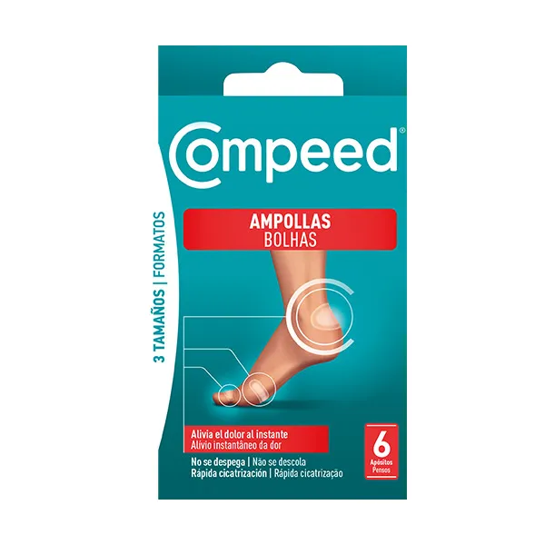 

Мгновенно снимает боль Apósitos Ampollas 3 Tamaños Compeed, 6 UD