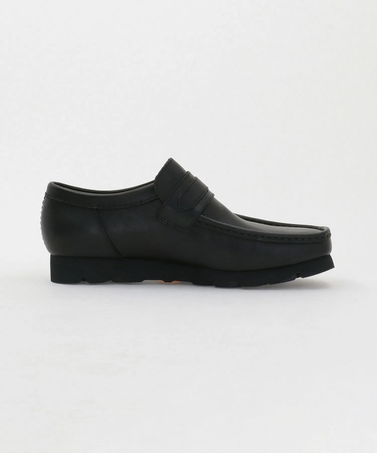 Мужские кожаные лоферы Clarks Originals Wallabee Loafer GORE-TEX чёрные — фото 4