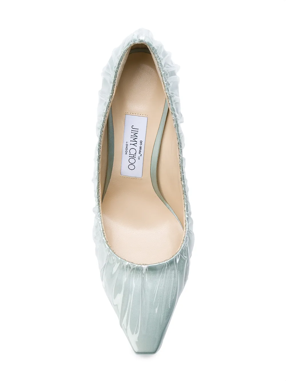 Туфли-лодочки x Jimmy Choo 'Anne 100' OFF-WHITE, синий — фото 4