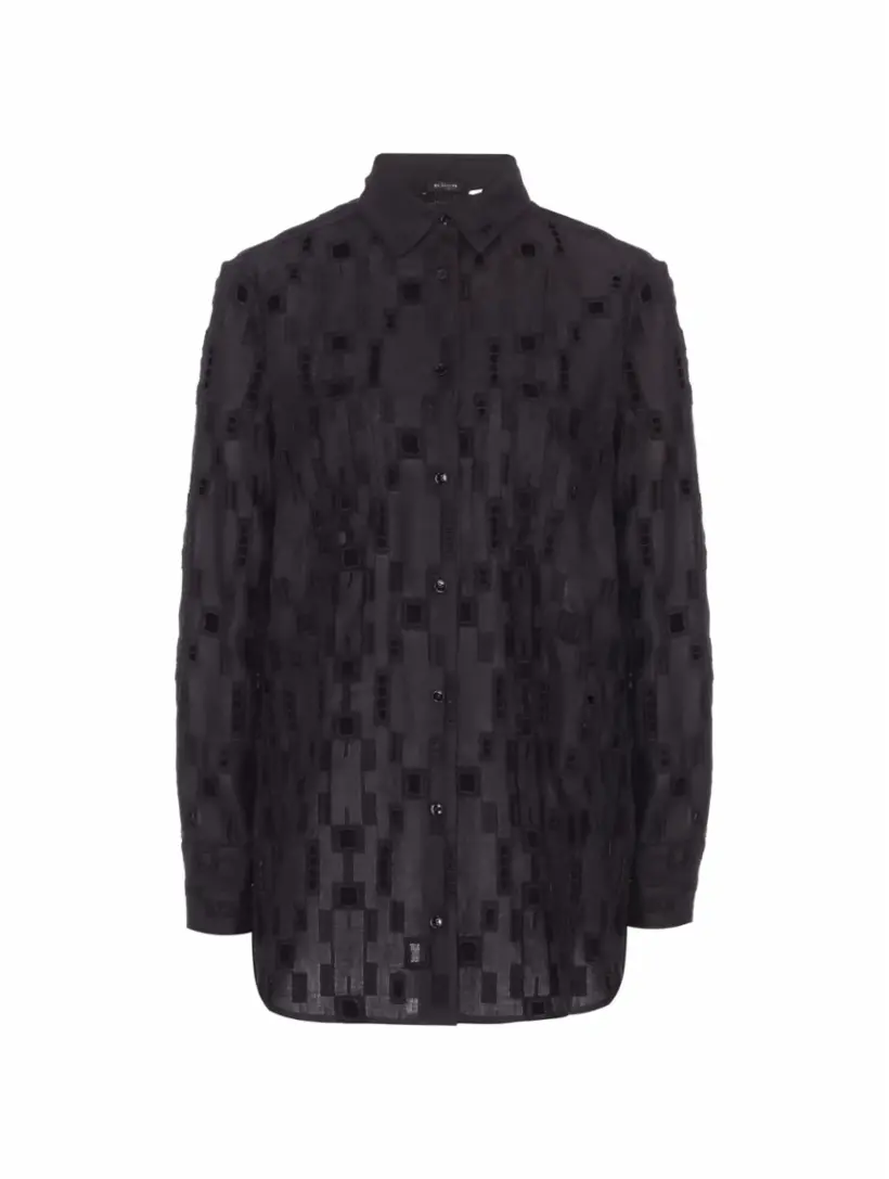 

Льняная рубашка с вышивкой Kiton, черный