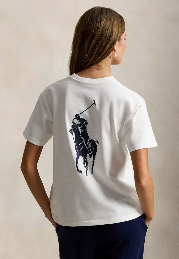

Хлопковая футболка с круглым вырезом и принтом «большой пони» Polo Ralph Lauren, White, Белый, Хлопковая футболка с круглым вырезом и принтом «большой пони» Polo Ralph Lauren, White