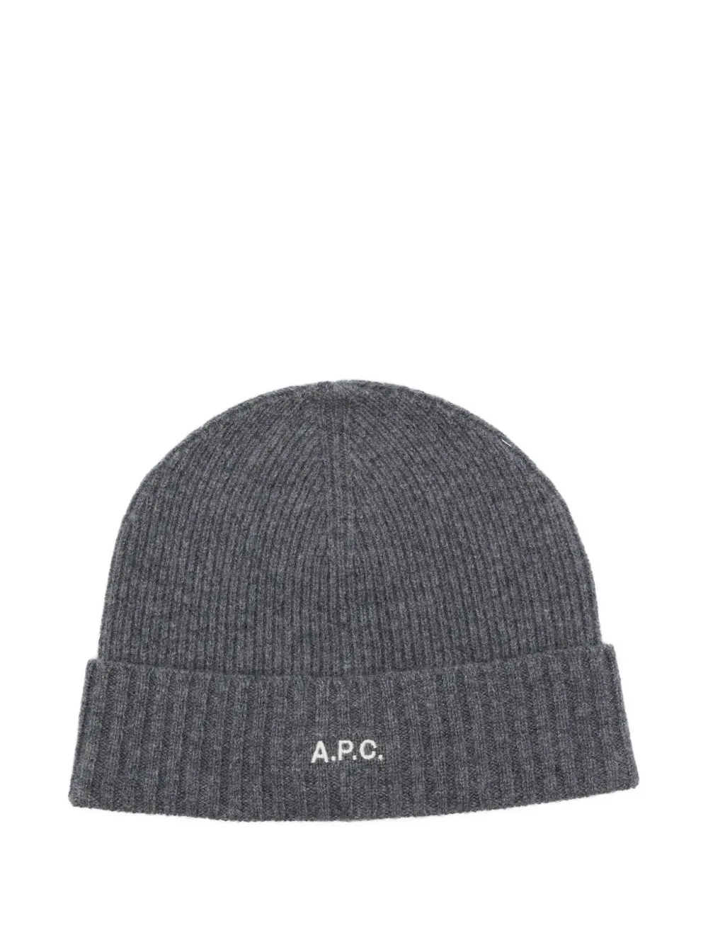 

Шерстяная шапка бини в рубчик A.P.C., серый