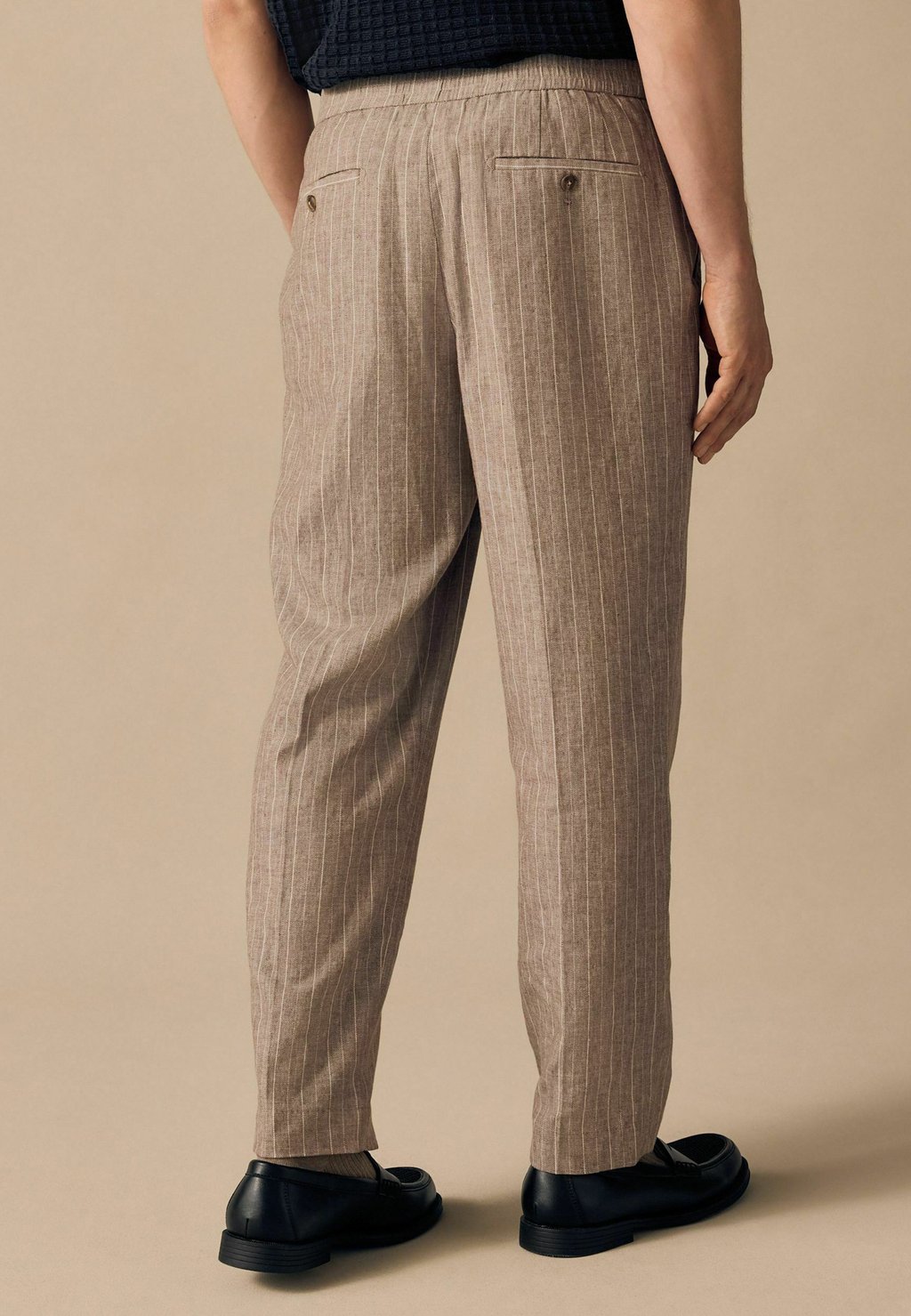Брюки REGULAR FIT-STRIPE ELASTICATED BACK Next, бежевый — фото 3