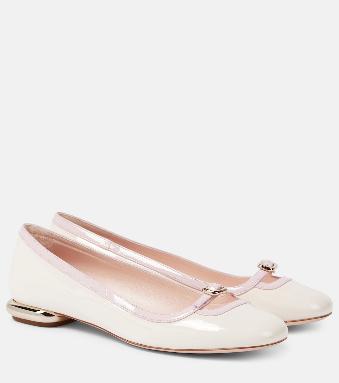 Кожаные балетки Choc B Mini Roger Vivier, Ciré + Teen Pink