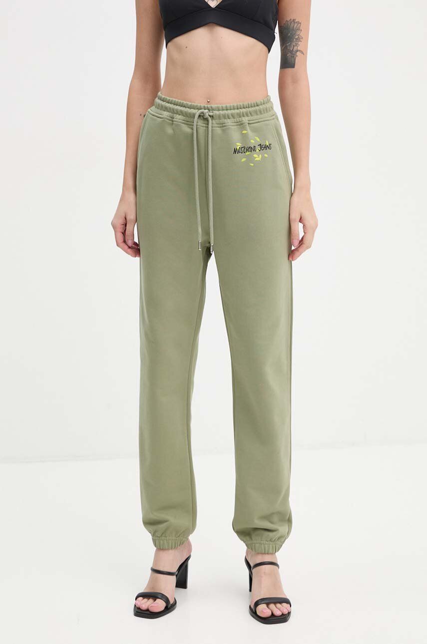 

Хлопковые спортивные штаны Moschino Jeans, зеленый